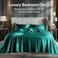 Bedelite Satin Sheets King Size Bed Set, Teal, 4 Pieces
