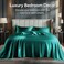 Bedelite Satin Sheets King Size Bed Set, Teal, 4 Pieces