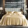 Bedelite Satin Sheets King Size Bed Set, Champagne, 4 Pieces
