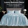 Bedelite Satin Sheets King Size Bed Set, Light Blue, 4 Pieces