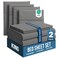 Utopia Bedding Pack of 2 King Sheets Set, 4 Pieces 16" Deep Pocket Bed Sheets, Grey