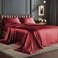 Bedelite Satin Sheets King Size Bed Set, Burgundy, 4 Pieces