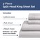CGK Unlimited Flex Top Split Head King 4 Piece Sheet Set - Soft &amp; Breathable - Light Grey
