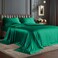 Bedelite Satin Sheets King Size Bed Set, Dark Green, 4 Pieces