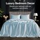 Bedelite Satin Sheets Queen Size Bed Set, Light Blue, 4 Pieces