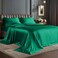 Bedelite Satin Sheets Queen Size Bed Set, Dark Green, 4 Pieces