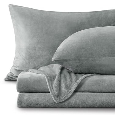 Bedelite Flannel Sheets Full Size, Grey, 4 Pieces