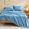 Bedelite Flannel Sheets Queen Size, Forever Blue, 4 Pieces