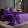 Bedelite Satin Sheets Full Size Bed Set, Plum Purple, 4 Pieces