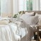 MooMee Gingham Sheet Set 100% Washed Cotton Linen-like Deep Pocket King