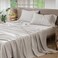 MooMee Gingham Sheet Set 100% Washed Cotton Linen-like Deep Pocket King