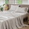 MooMee Gingham Sheet Set 100% Washed Cotton Linen-like Deep Pocket King