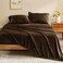 Bedelite Flannel Sheets Queen Size, Brown, 4 Pieces
