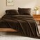 Bedelite Flannel Sheets Queen Size, Brown, 4 Pieces