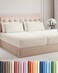 CGK Unlimited Split King 7 Piece Bed Sheet Set - Breathable &amp; Cooling - Beige Stripes