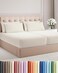 CGK Unlimited Split King 7 Piece Bed Sheet Set - Breathable &amp; Cooling - Beige Stripes