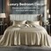 Bedelite Satin Sheets Queen Size Bed Set, Taupe, 4 Pieces