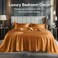 Bedelite Satin Sheets Queen Size Bed Set, Burnt Orange, 4 Pieces