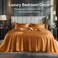 Bedelite Satin Sheets Queen Size Bed Set, Burnt Orange, 4 Pieces
