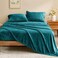 Bedelite Flannel Sheets Queen Size, Teal, 4 Pieces