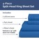 CGK Unlimited Flex Top Split Head King 4 Piece Sheet Set - Soft &amp; Breathable - Royal Blue