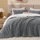 Bedelite Fluffy Sherpa King Comforter Set, Grey