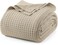 Utopia Bedding 100% Cotton Waffle Blanket Big Size Khaki, 120X120 Inch