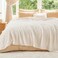 Bedelite Ribbed Full Size Blanket for Bed, Cream, 84"x90