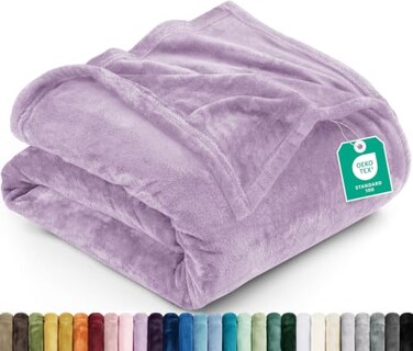 Utopia Bedding Ultra Soft Fleece Bed Blanket Twin Size Lilac (60X80 Inches)