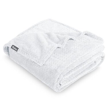 Bare Home Fleece Blanket Luxury Microplush (Full/Queen, Chevron White)