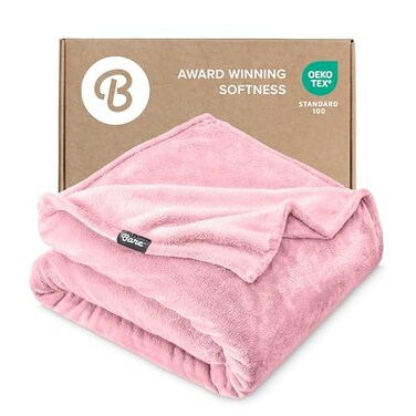 Bare Home Fleece Blanket Luxury Microplush (King, Light Pink)