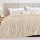 Bedelite Ribbe Blankets Queen Size for Bed, Beige, 90"x90