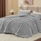 Bedelite Fluffy King Size Comforter Set, Light Grey Fleece Bed Set 3 Pieces