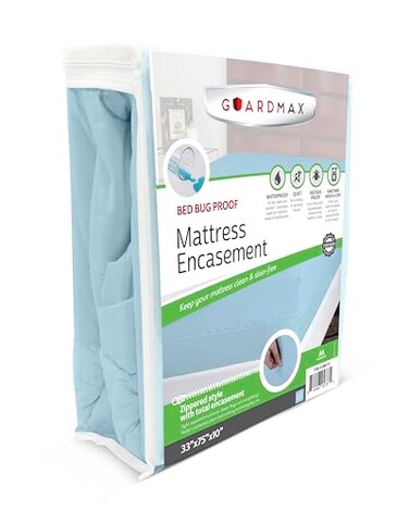 Guardmax Cot Mattress Protector Zippered, Bed Bug Mattress Cover