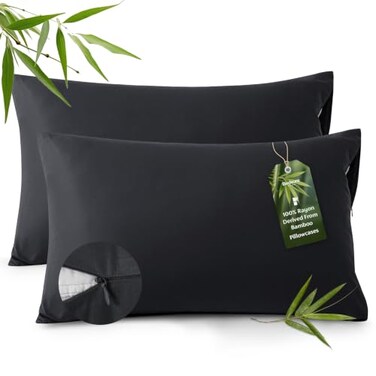 Bedsure Zipper Pillow Cases Queen Size from Rayon Derived from Bamboo