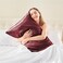 Bedelite Zipper Satin Pillowcases, King Size 20"x36", Burgundy, 2PCS