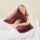 Bedelite Zipper Satin Pillowcases, King Size 20"x36", Burgundy, 2PCS
