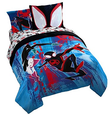 Jay Franco Marvel Spiderman Queen Comforter Set 7 Piece Kids Bedding for Boys, Multi