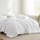 Bedsure White Comforter Seersucker King Bed in a Bag 7PCS Soft Lightweight