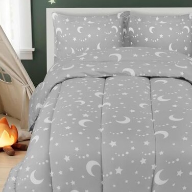 Utopia Bedding 3 PC Kids Twin Comforter Set, Moon Star