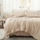 Anluoer Queen Comforter Set 7 Pieces, Beige Bed in a Bag Queen Bedding Sets