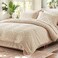 Anluoer Queen Comforter Set 7 Pieces, Beige Bed in a Bag Queen Bedding Sets