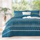 Andency Teal King Size Quilt Set, 3 Pieces Boho Striped Bedspread