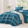 Andency Teal King Size Quilt Set, 3 Pieces Boho Striped Bedspread