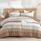 Litanika Taupe Queen Comforter Set - 3 Pieces Stripe Bedding Comforter Sets