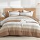 Litanika Taupe Queen Comforter Set - 3 Pieces Stripe Bedding Comforter Sets