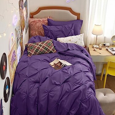 Bedsure Twin Comforter Set &amp; Sheet Set, 5-Piece Purple Bedding Set