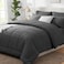 CozyLux Queen Comforter Set Dark Grey - 7 Pieces Bed in a Bag