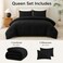 CozyLux Queen Comforter Set, 3 Pieces Down Alternative Bedding, Black