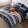 Bedsure Full Comforter Set 7 PC, Blue Striped, Reversible, All-Season